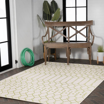 Ourika Moroccan Geometric Textured Weave Indoor/outdoor Rug